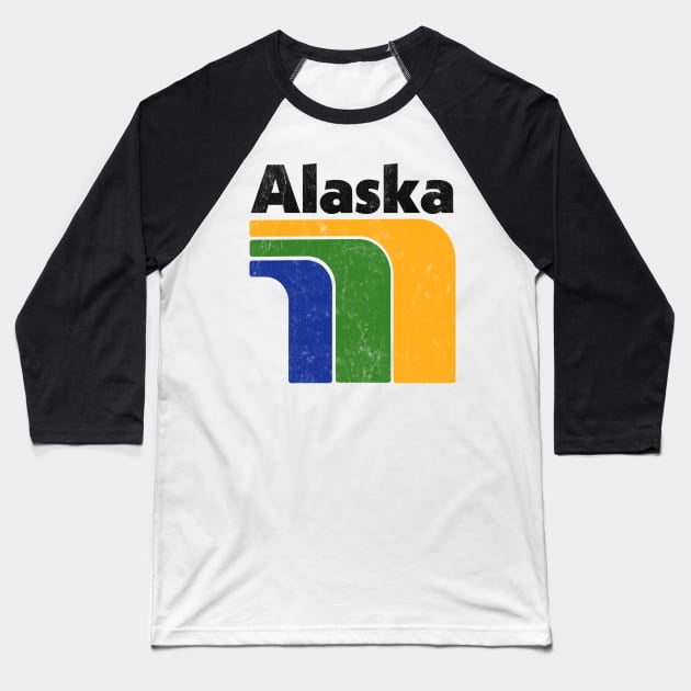 Alaska // Retro Style Design Baseball T-Shirt by DankFutura